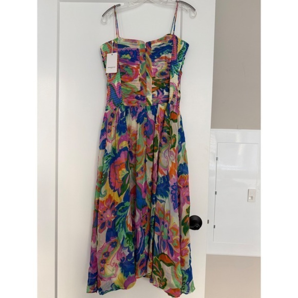 Amanda Uprichard Lumiere Silk Midi Dress Multicolor Floral Paisley CH-22660FD M - Picture 14 of 15